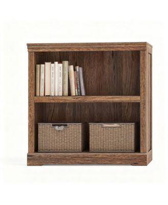 YIGII Adjustable 2-Tier Wood Bookshelf for Home Office & Living Room