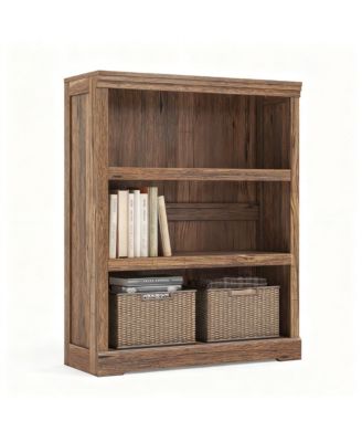 YIGII Adjustable 2-Tier Wood Bookshelf for Home Office & Living Room
