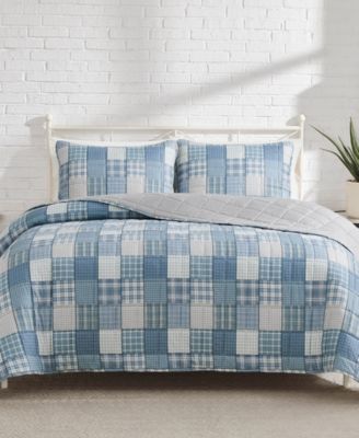 Комплект стеганых одеял Lucky Brand Plaid Patchwork Reversible 3-Pc Quilt Set