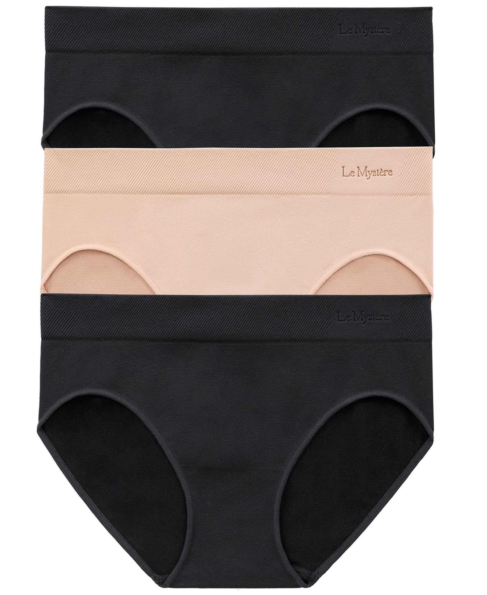 Le Mystere Women’s Hipster Nylon Blend Briefs, 3-Pack