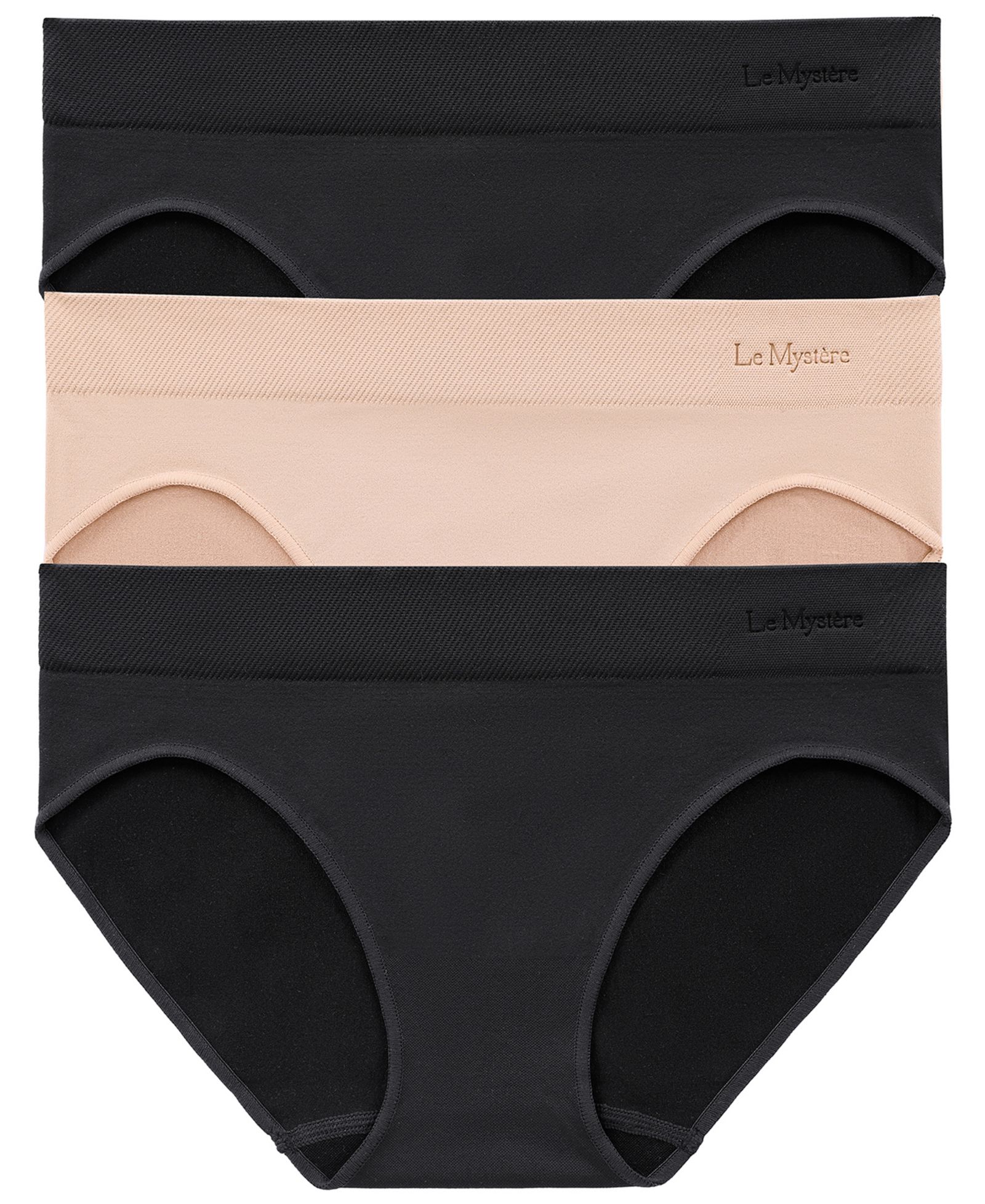 Le Mystere Women’s Seamless Comfort Bikini Briefs, 3-Pack