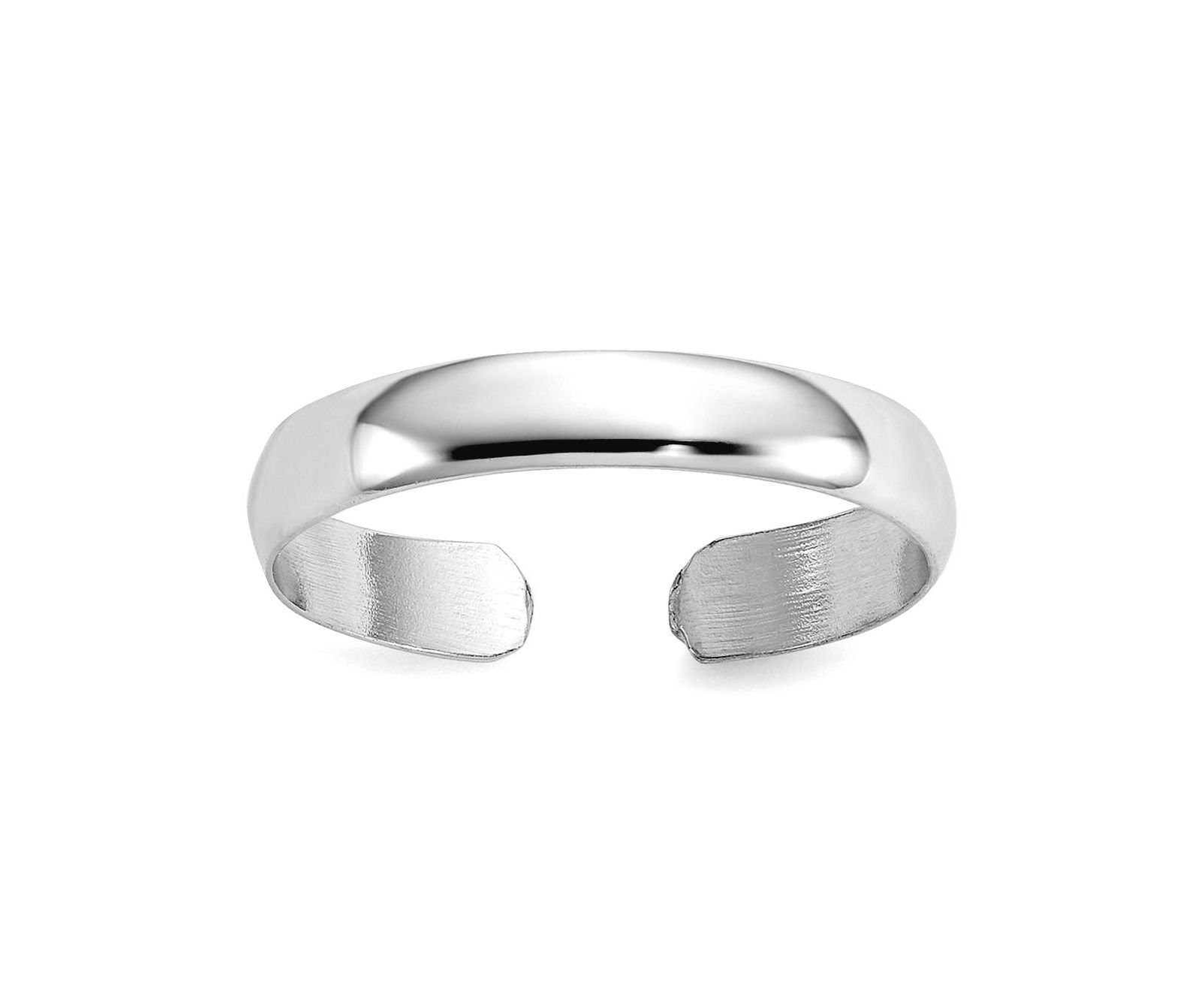 Curata Jewelry Solid 14k Yellow or White Gold 3mm Classic Polished Adjustable toe ring toe ring