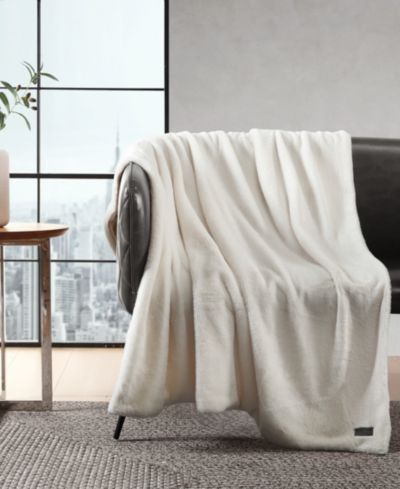 Kenneth Cole Reaction Solid Faux Fur Throw, 60x50