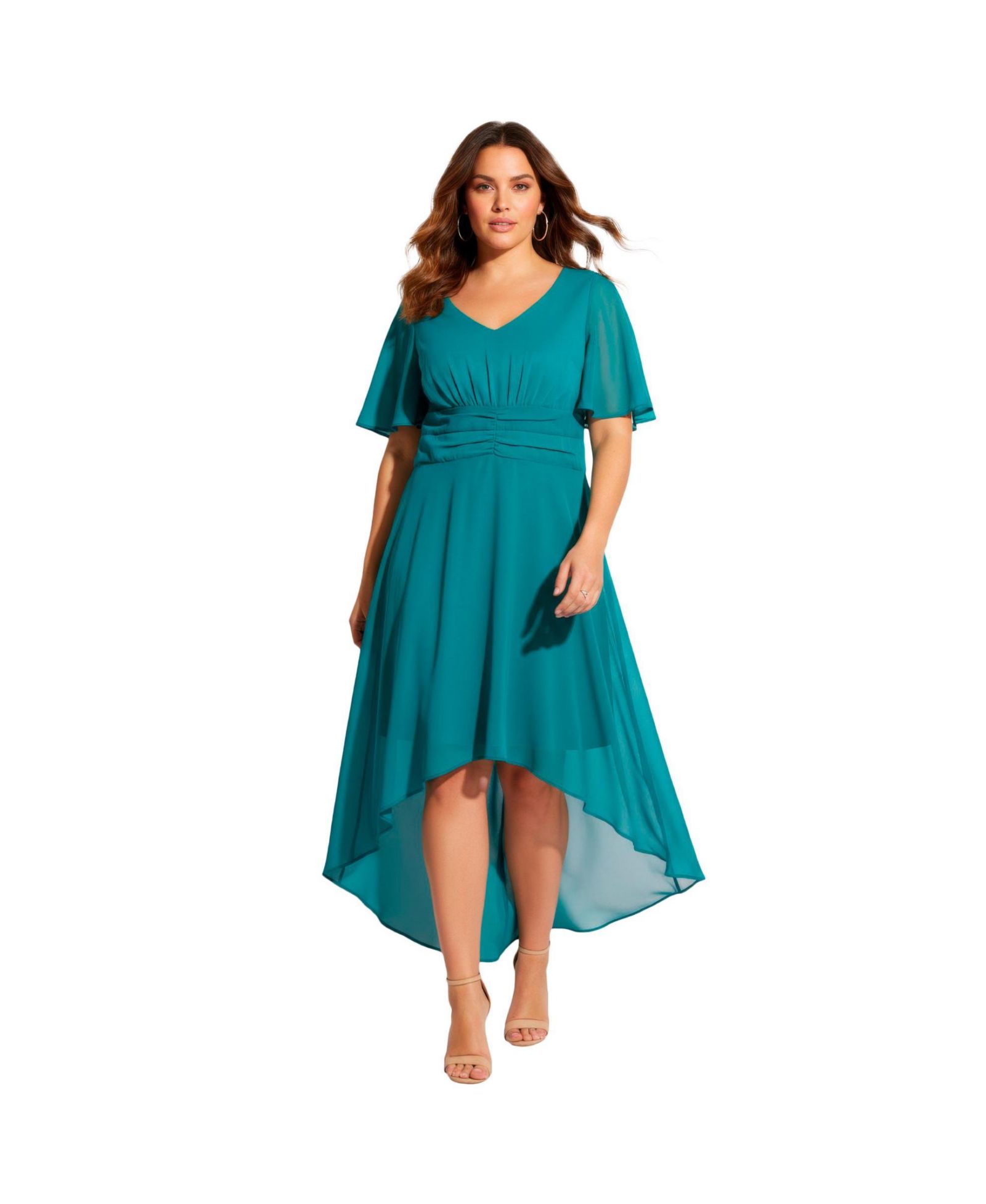 AVENUE Women's High-Low Midi Dress