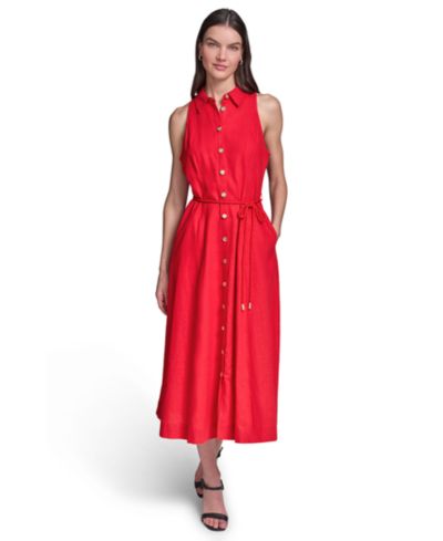 Женское платье-рубашка KARL LAGERFELD PARIS Women's Collared with Rope Belt