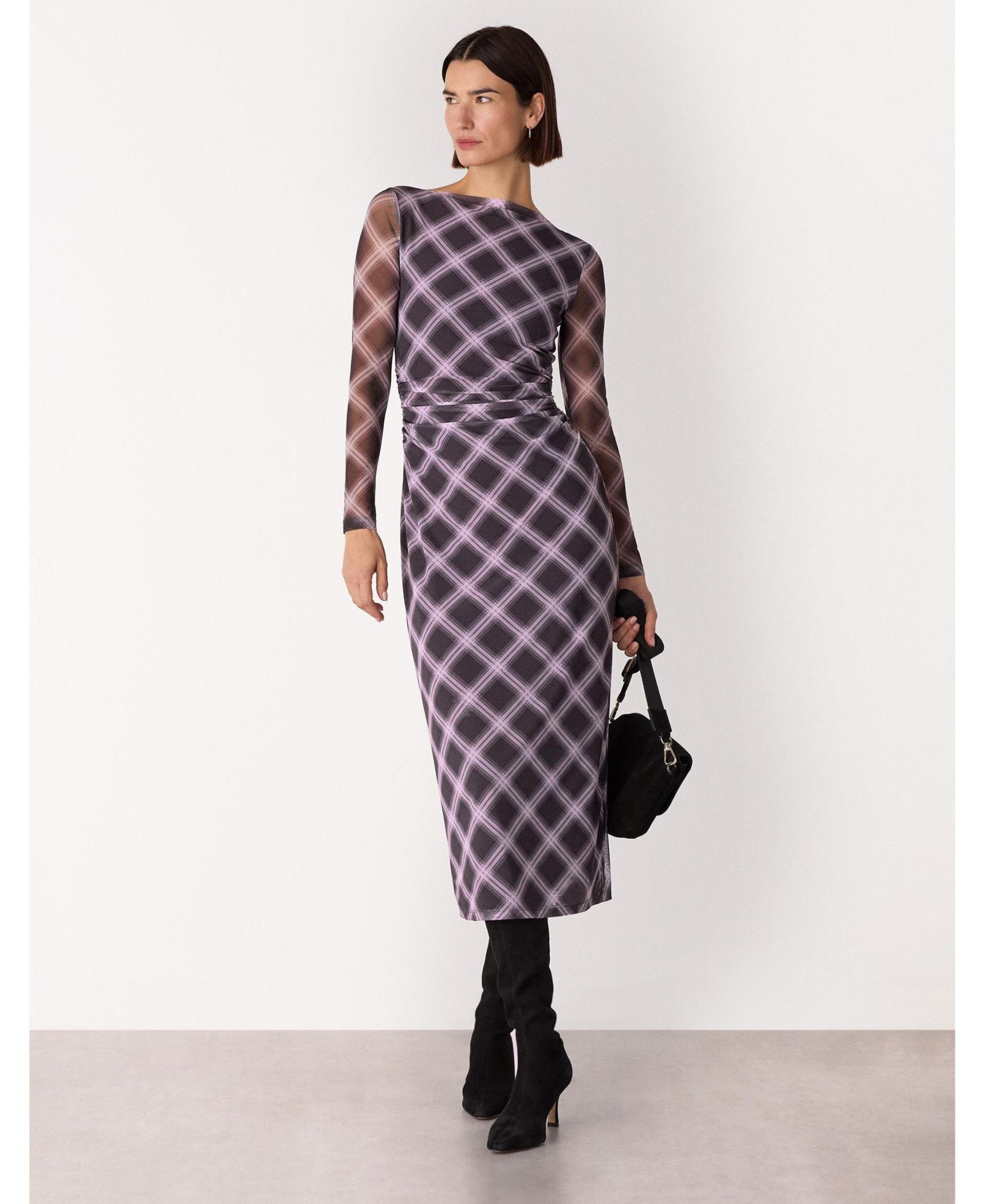 Whistles Women's Check Mesh Dress
