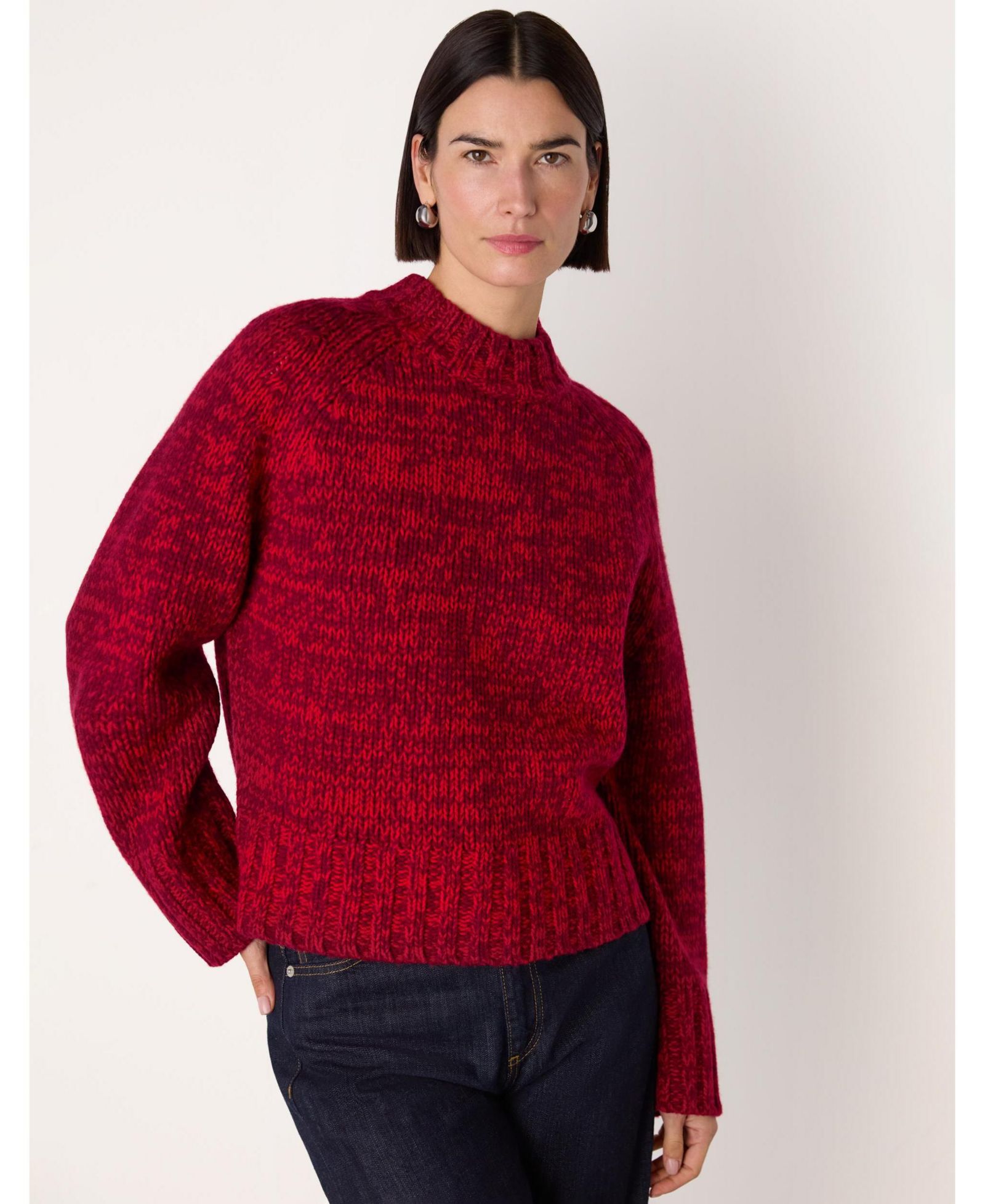 Whistles Women's Chunky Wool Fleck Knit Sweater