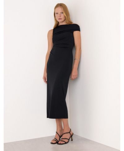 Whistles Women's Jersey Crepe Asymmetric Dress