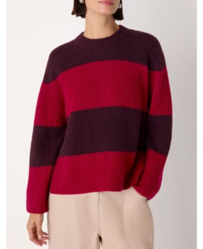 Женский вязаный свитер Whistles Wool Mix Wide Stripe Knit