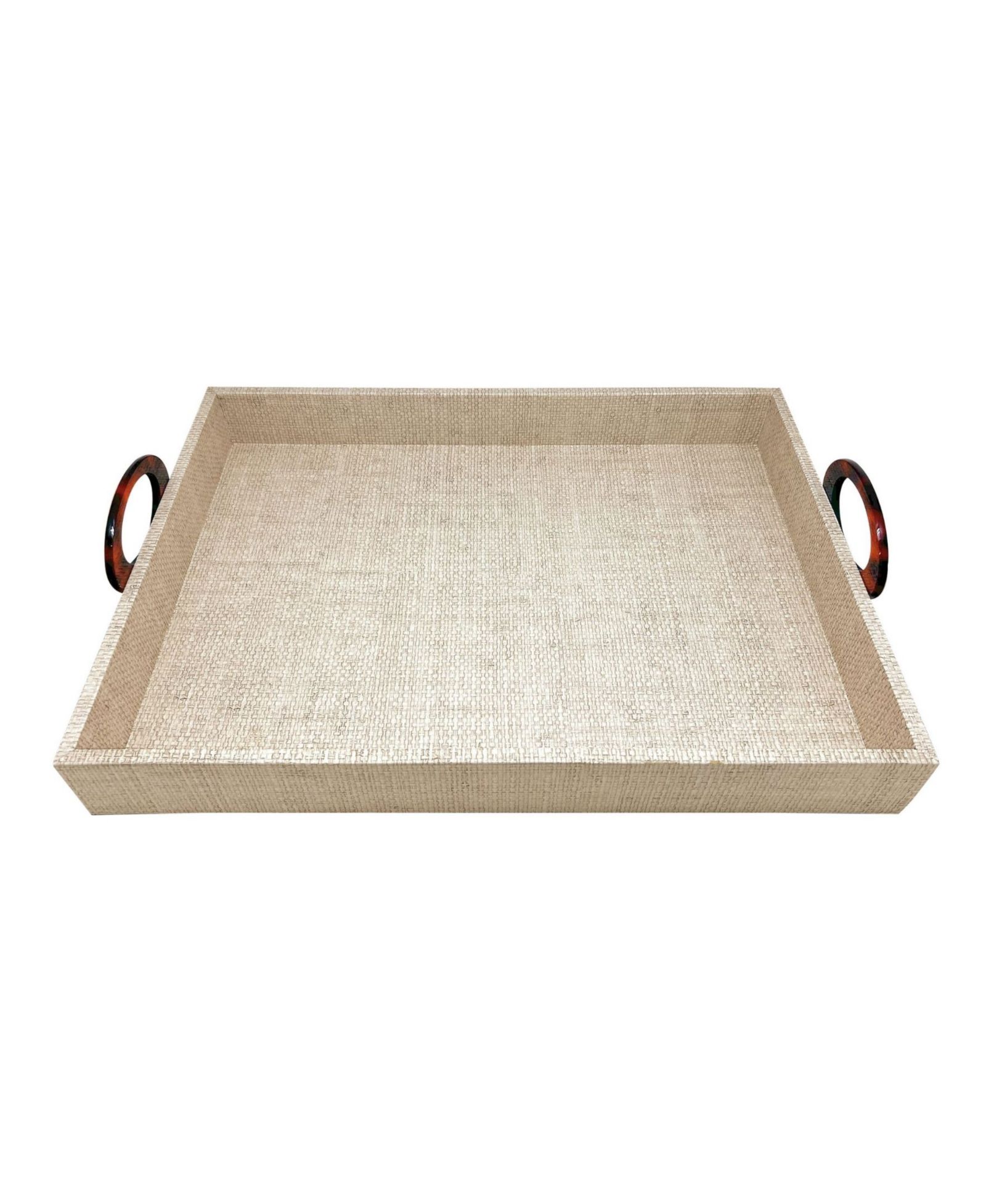 Поднос Mariposa Coconut Grove Faux 14" Grasscloth
