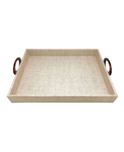 Поднос Mariposa Coconut Grove Faux 14" Grasscloth