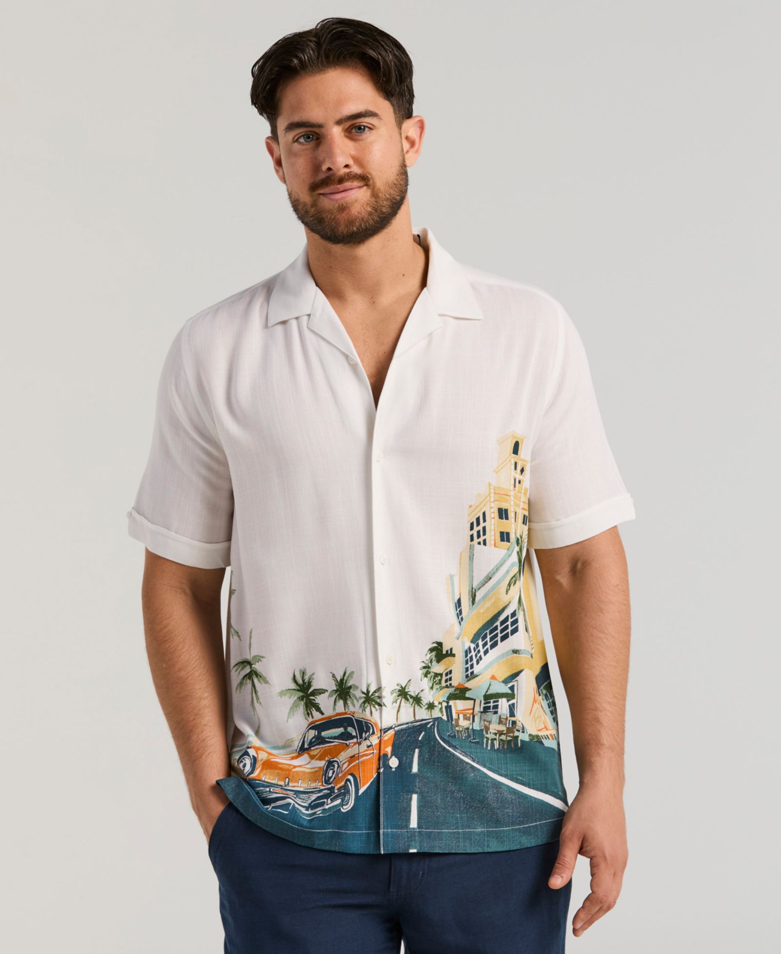 Cubavera Men's Scenic Print Shirt