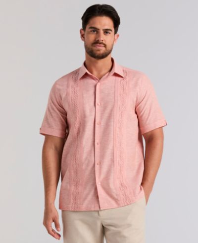 Мужская рубашка Cubavera Embroidered Linen Blend