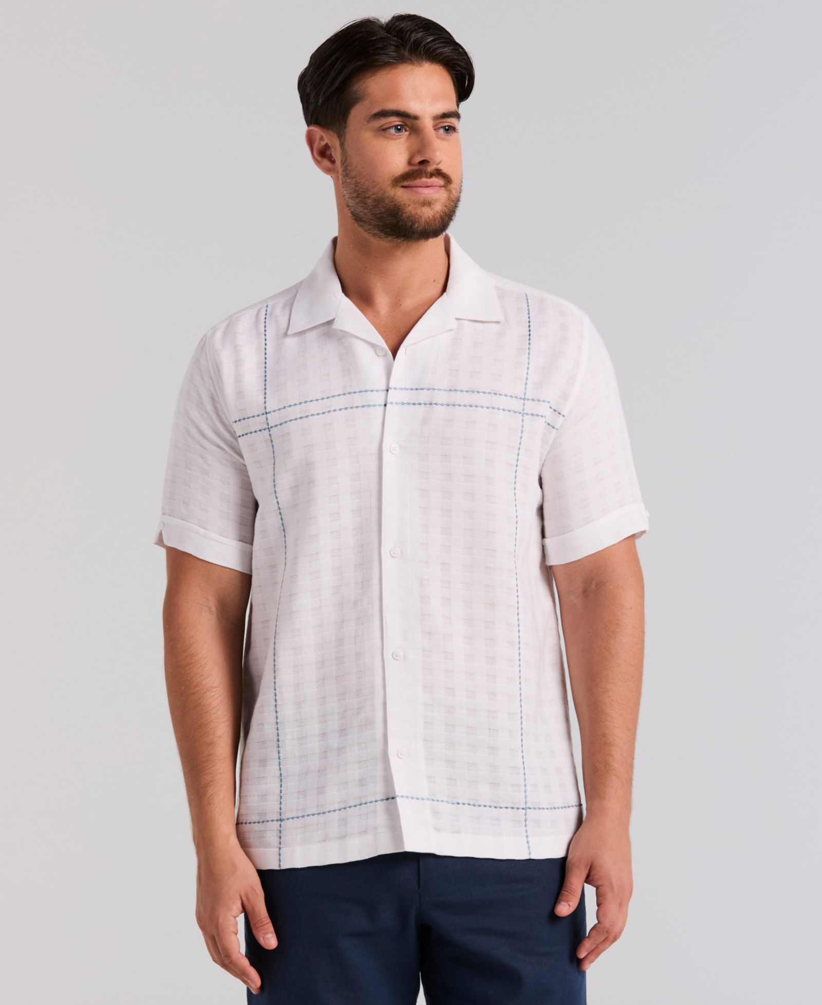 Cubavera Men's Cotton Blend Embroidered Shirt