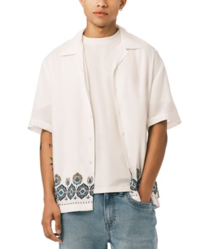 Buffalo David Bitton Мужская рубашка Camp Embroidered Border Print
