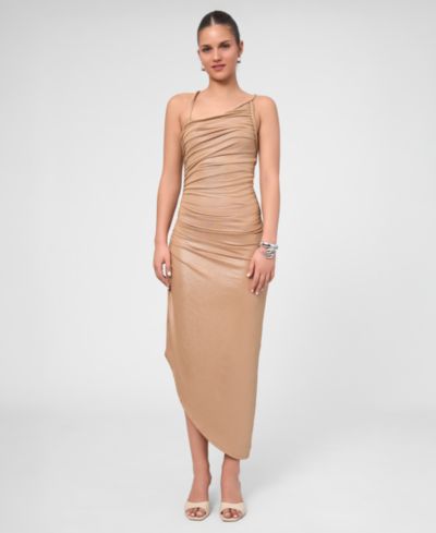 RACHEL Rachel Roy Women’s Metallic Ruched Midi Dress