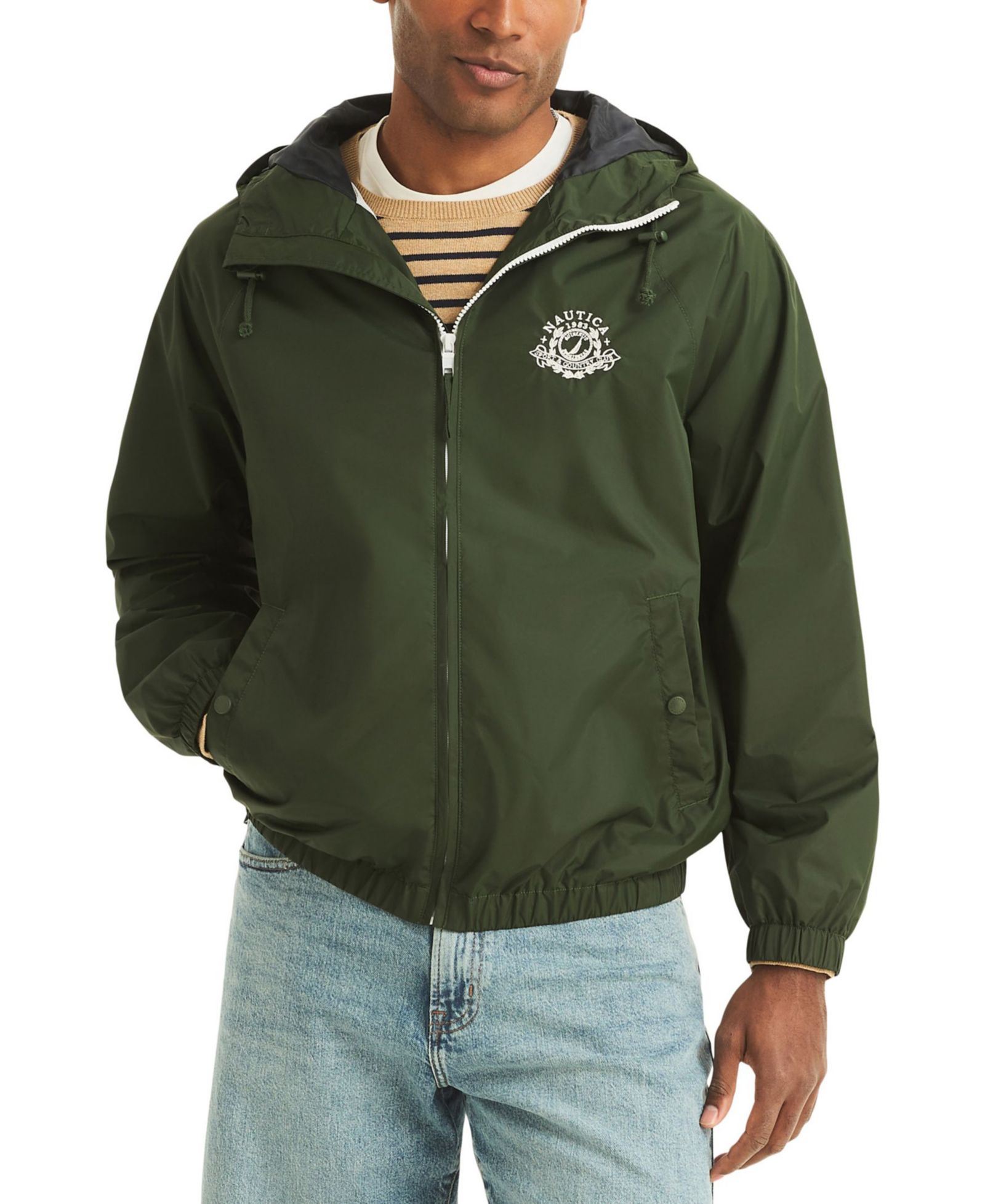 Nautica Men's Crest Logo Nylon Jacket