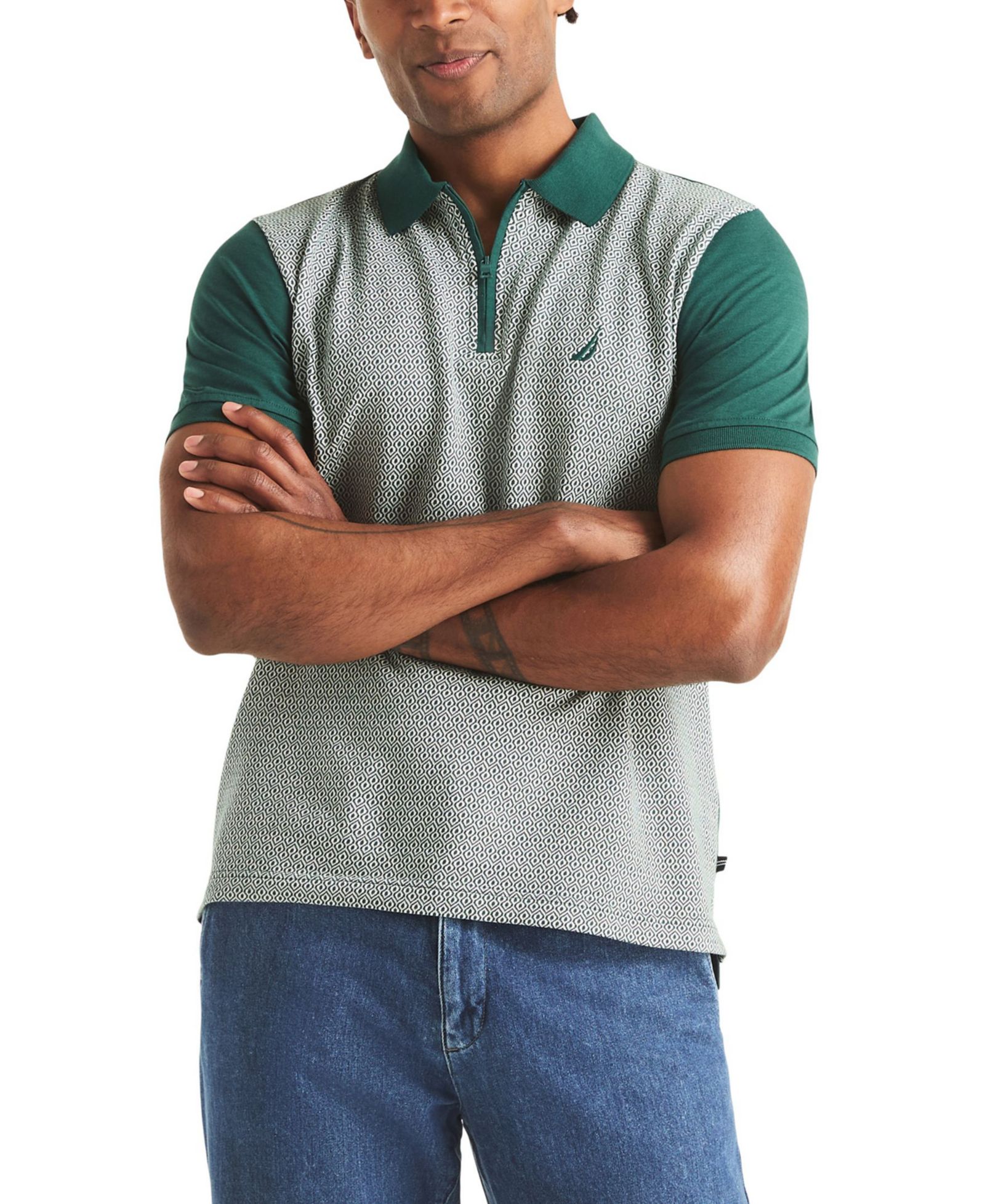 Nautica Men's Short-Sleeve Jacquard Polo Shirt