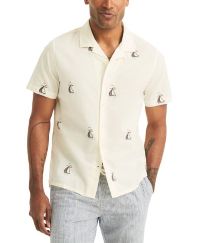 Nautica Men's Short-Sleeve Camp Collar Shirt