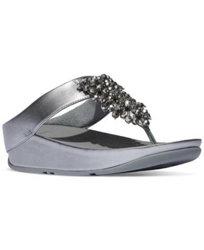 Женские сандалии FitFlop Rumba Iridescent Beaded Toe-Post