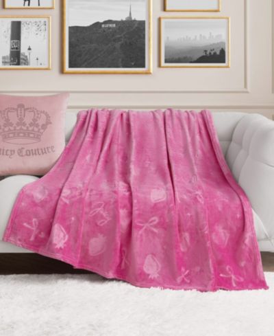 Juicy Couture Embossed Plush Oversized Throw, 60" x 70"