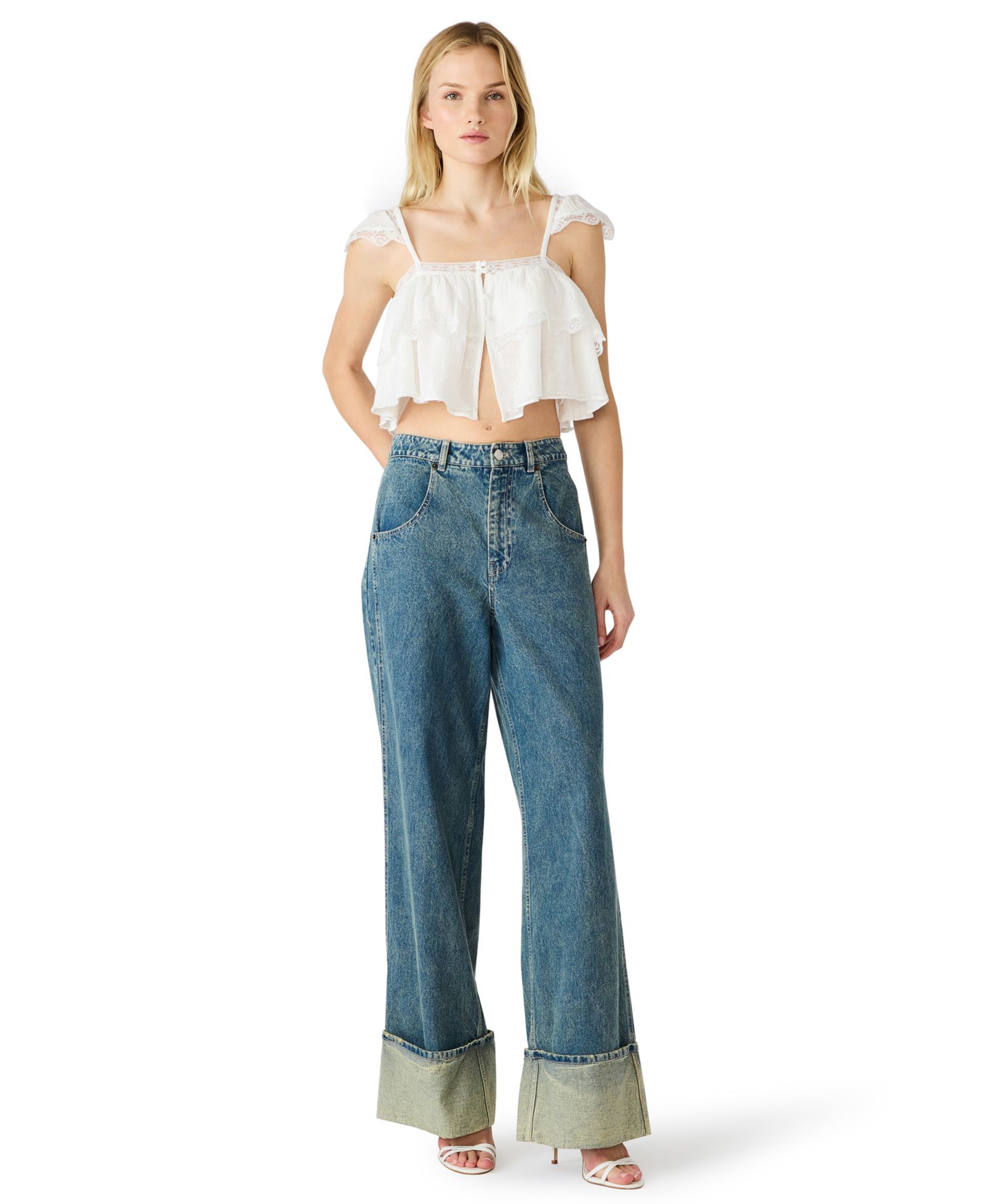 Steve Madden Women's Leta Square Neck Top