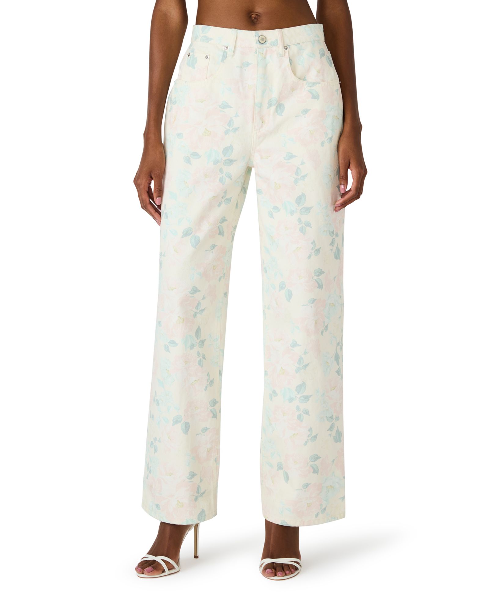 Steve Madden Women's Floral Printed Straight-Fit Jeans