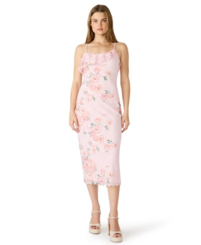 Steve Madden Women's Juliany Floral Printed Mesh Dress