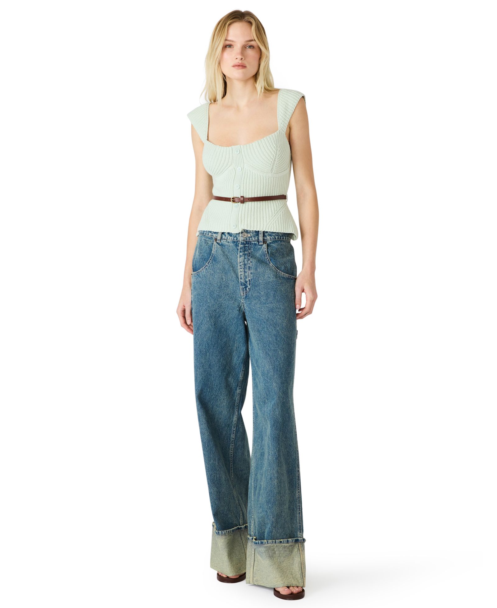 Steve Madden Women's Preslee Sleeveless Cropped Top