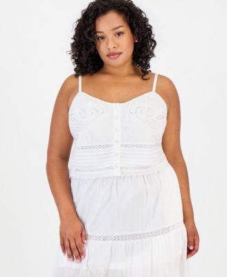 Женский топ And Now This Trendy Plus Size Cotton Openwork