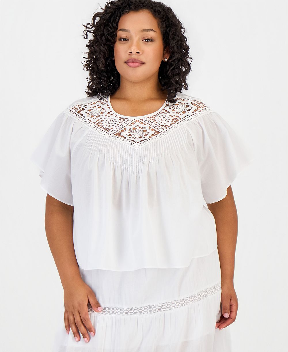 Трендовый хлопковый кроше-топ Plus Size от And Now This