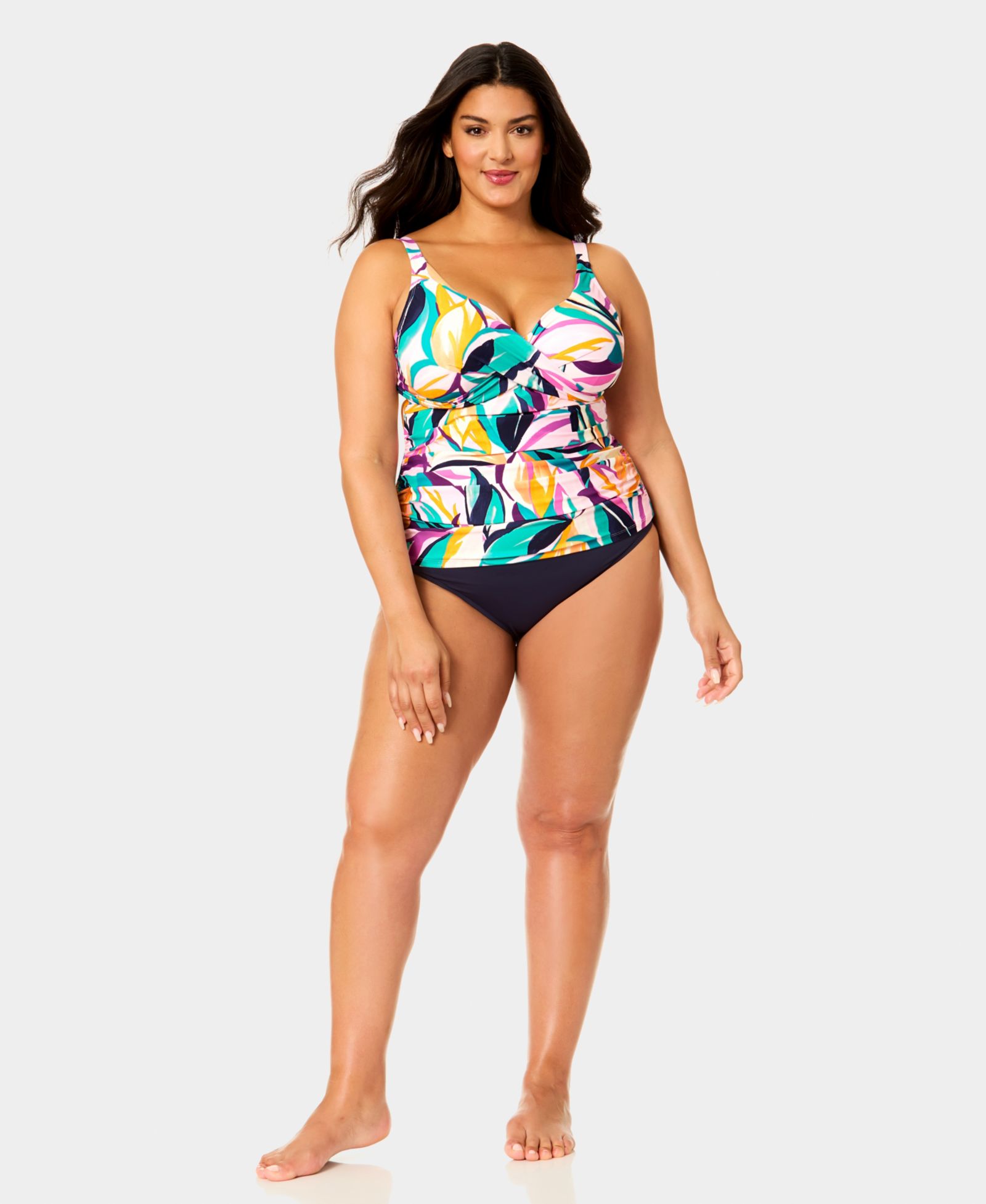 Танкини Anne Cole Plus Size Hidden Underwire Drape Front