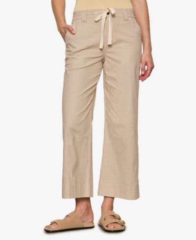 Sanctuary Женские широкие брюки из хлопка Lily Stripe Cropped