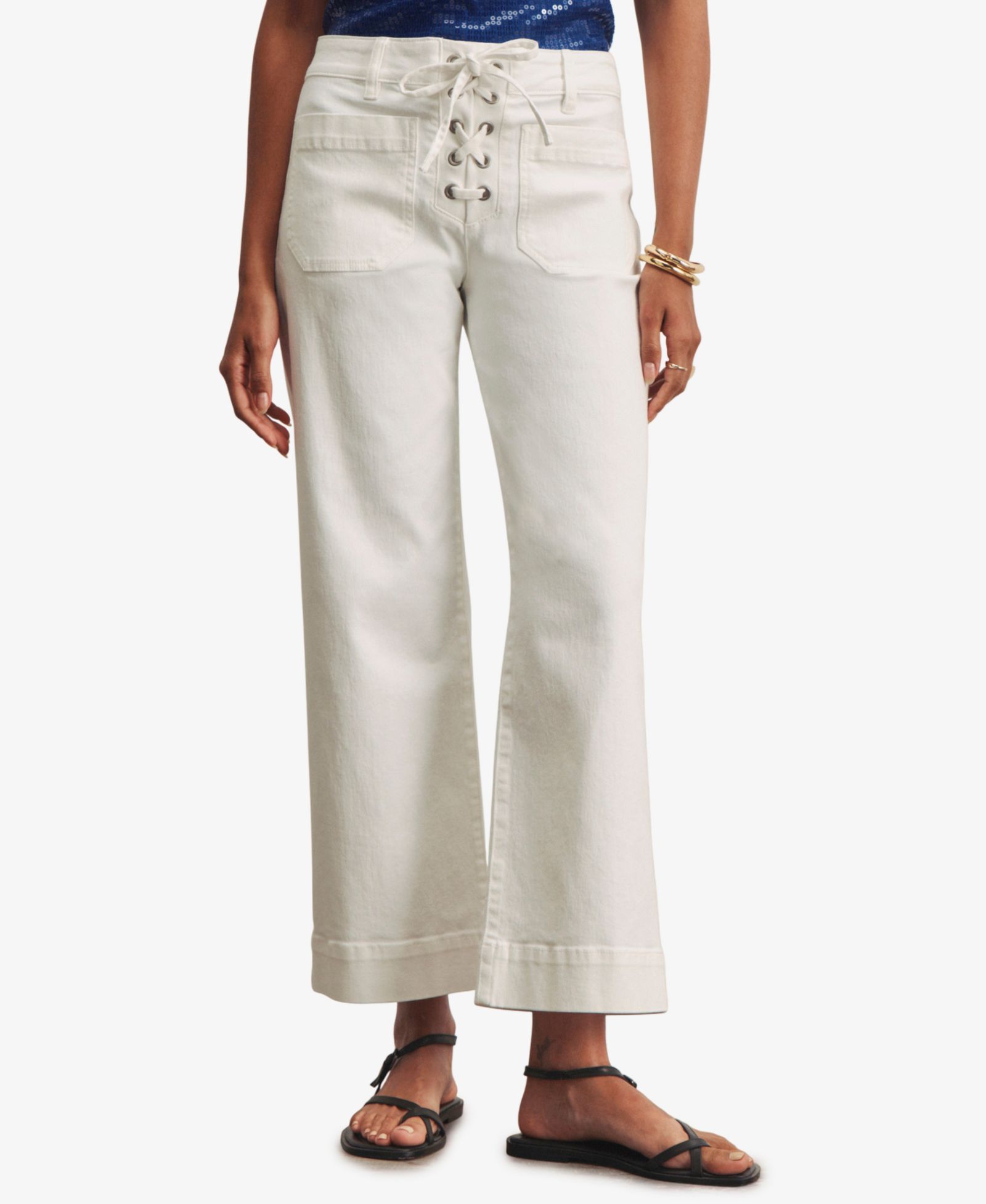 Женские джинсы Sanctuary Lace-Up Mariner Straight-Leg Denim