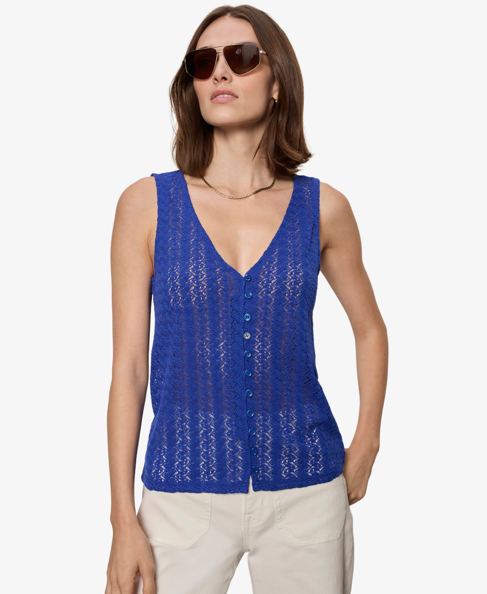 Sanctuary Women's No Rush Button-Front Sleeveless Tank Top