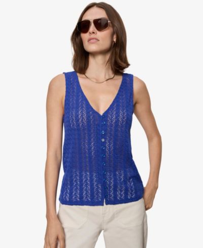 Sanctuary Women's No Rush Button-Front Sleeveless Tank Top