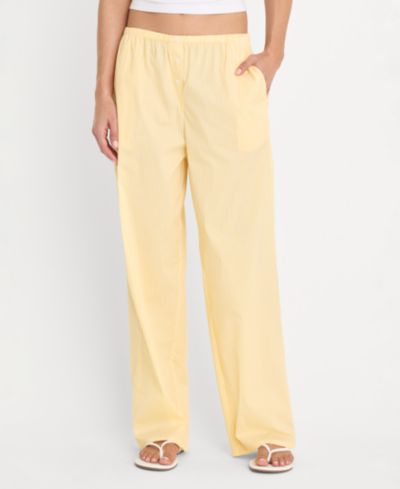 Good American Women's Poplin Lace Trimmed Pants