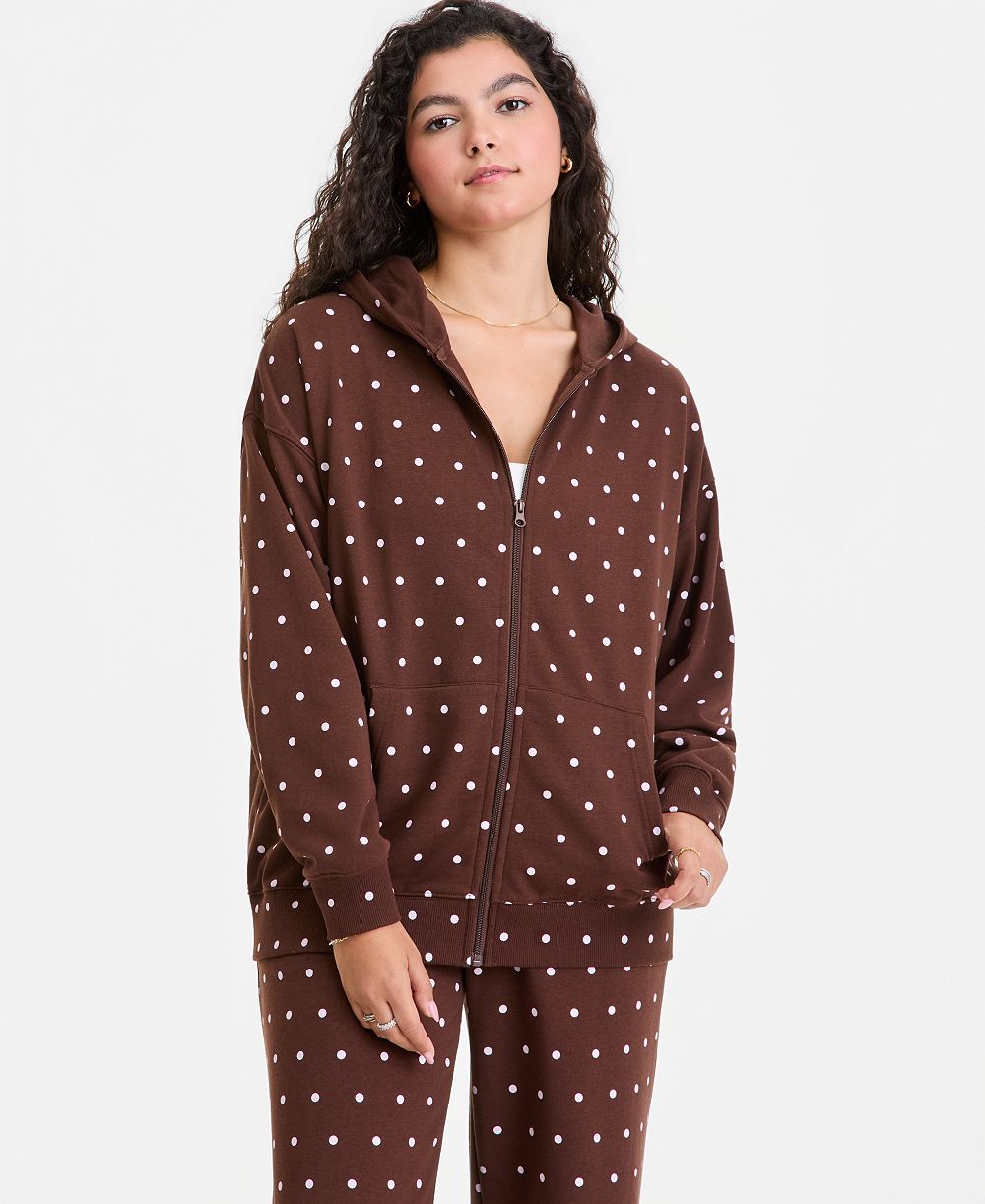Rebel Veil Juniors' Full-Zip Printed Hoodie