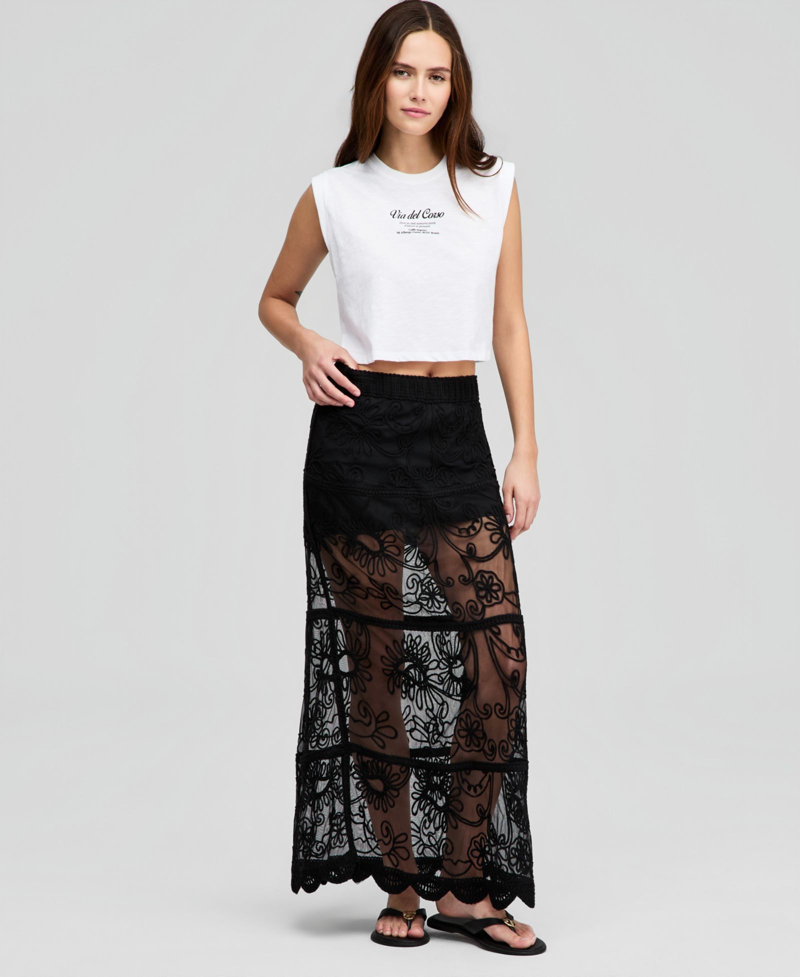 And Now This Women's Soutache Mesh Maxi Skirt, Macy's Exclusive