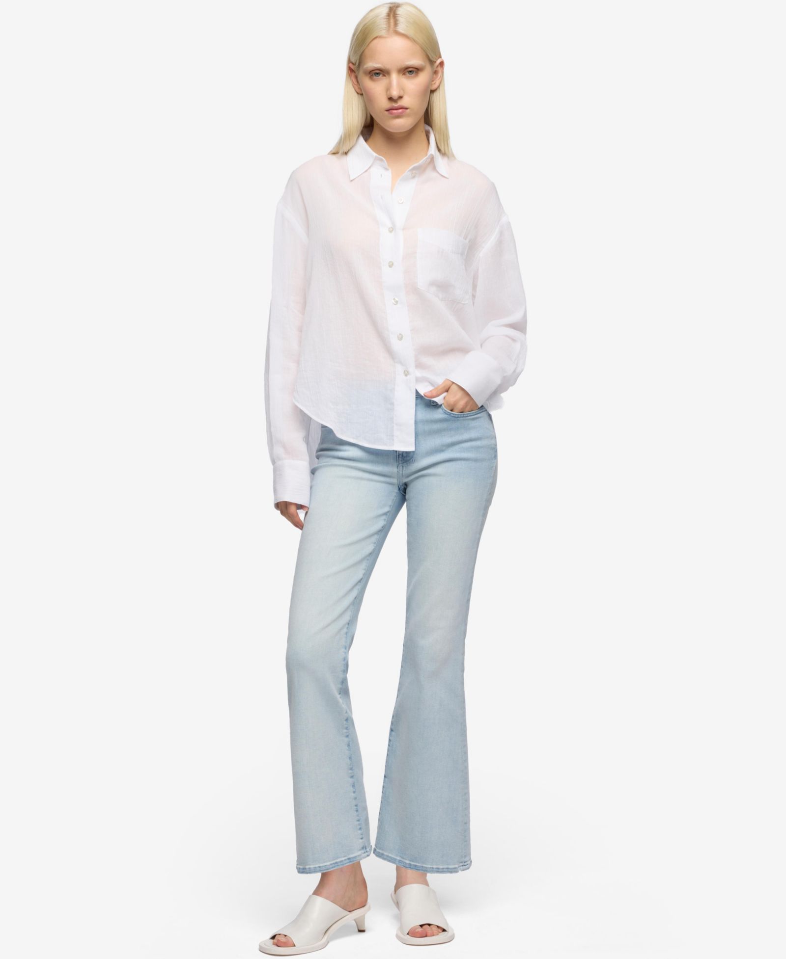 Женские джинсы 7 For All Mankind Cropped Dojo Boot-Leg Flare