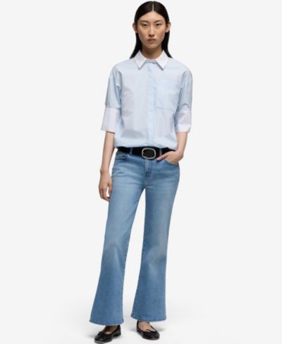 Женские джинсы 7 For All Mankind Cropped Dojo Boot-Leg Flare