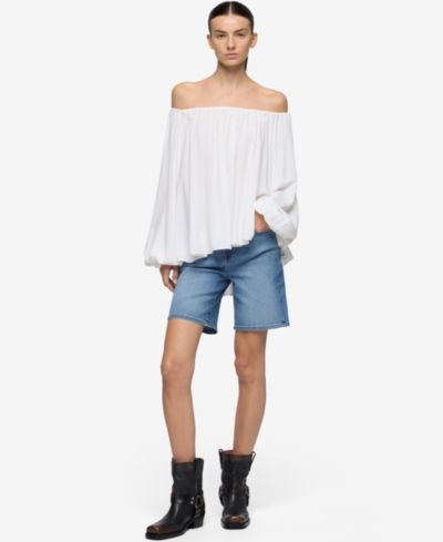 Женские хлопковые шорты 7 For All Mankind Mid-Rise A-Line