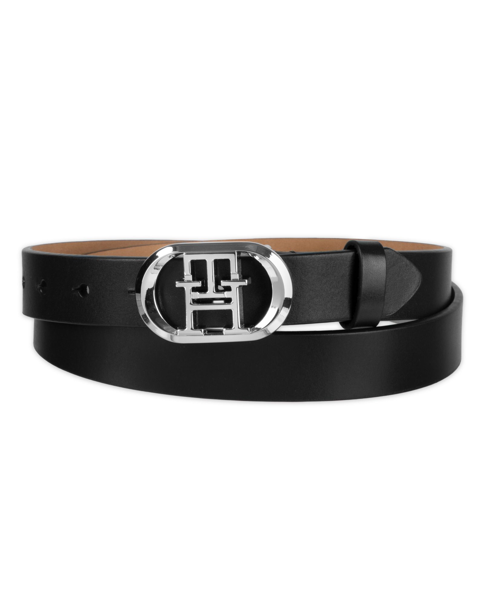 Tommy Hilfiger Женский ремень с монограммой Rounded Monogram Plaque Buckle