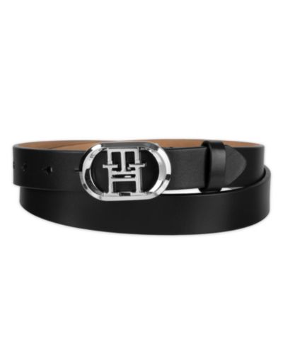 Tommy Hilfiger Женский ремень с монограммой Rounded Monogram Plaque Buckle