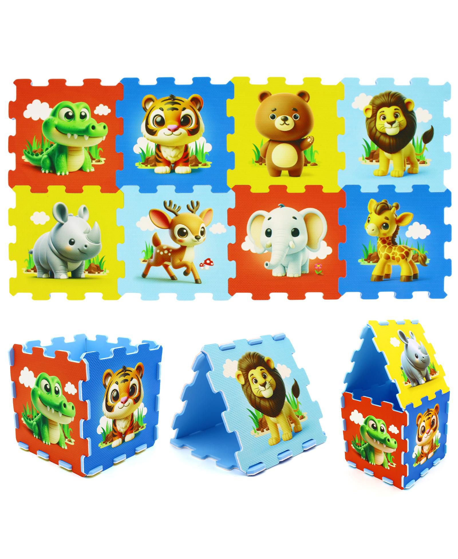 Игровой коврик из пены Slickblue 8 Pieces Educational Animal для малышей
