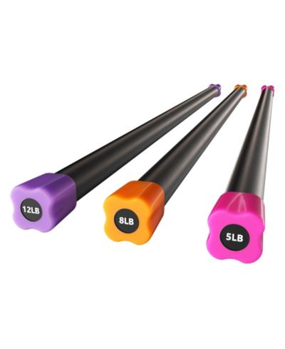 Signature Fitness Total Body Workout and Exercise Weighted Bar Padded Grip, 3 Pack