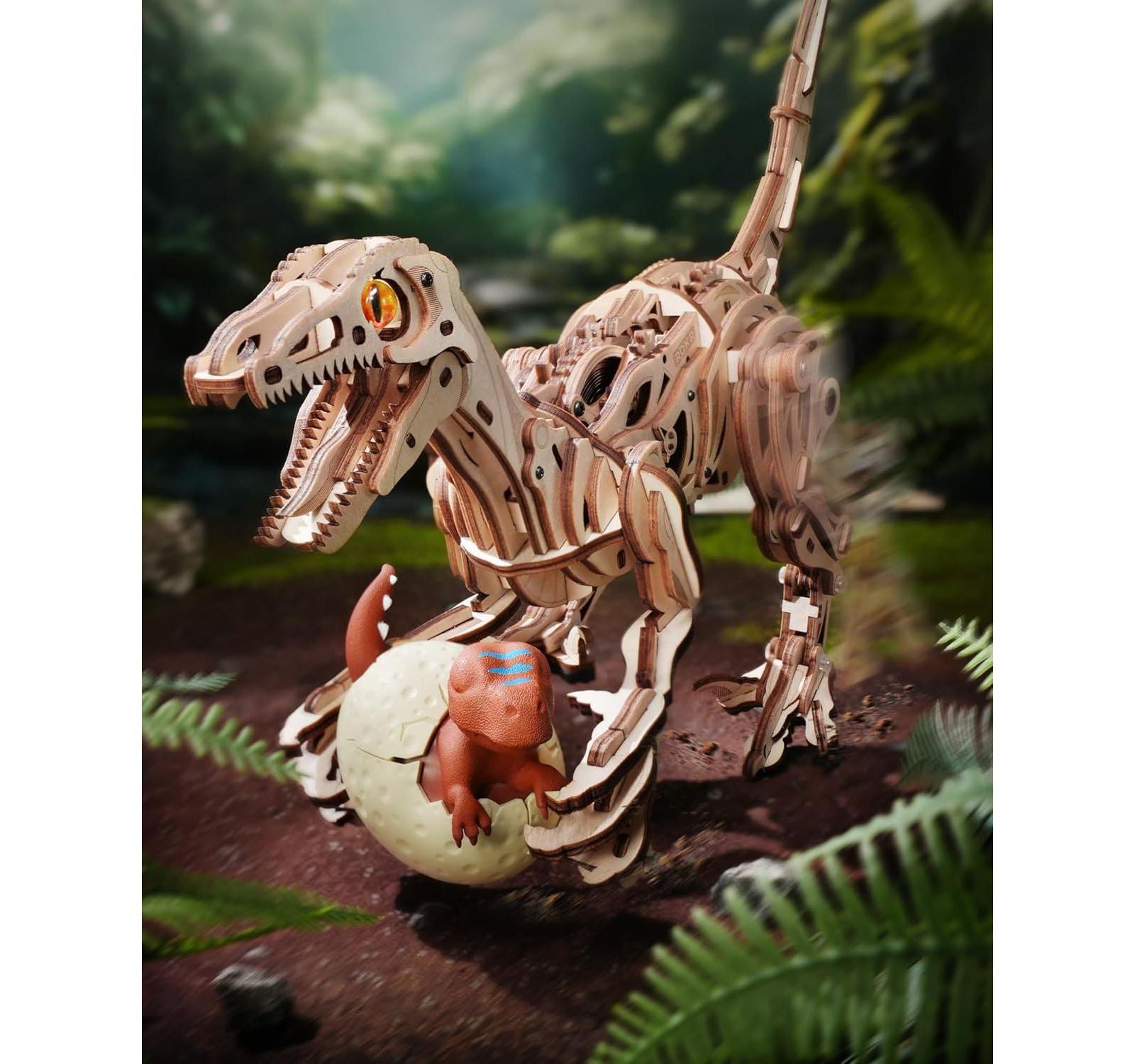 Деревянный 3D пазл Robotime Walk Dinosaur Toys