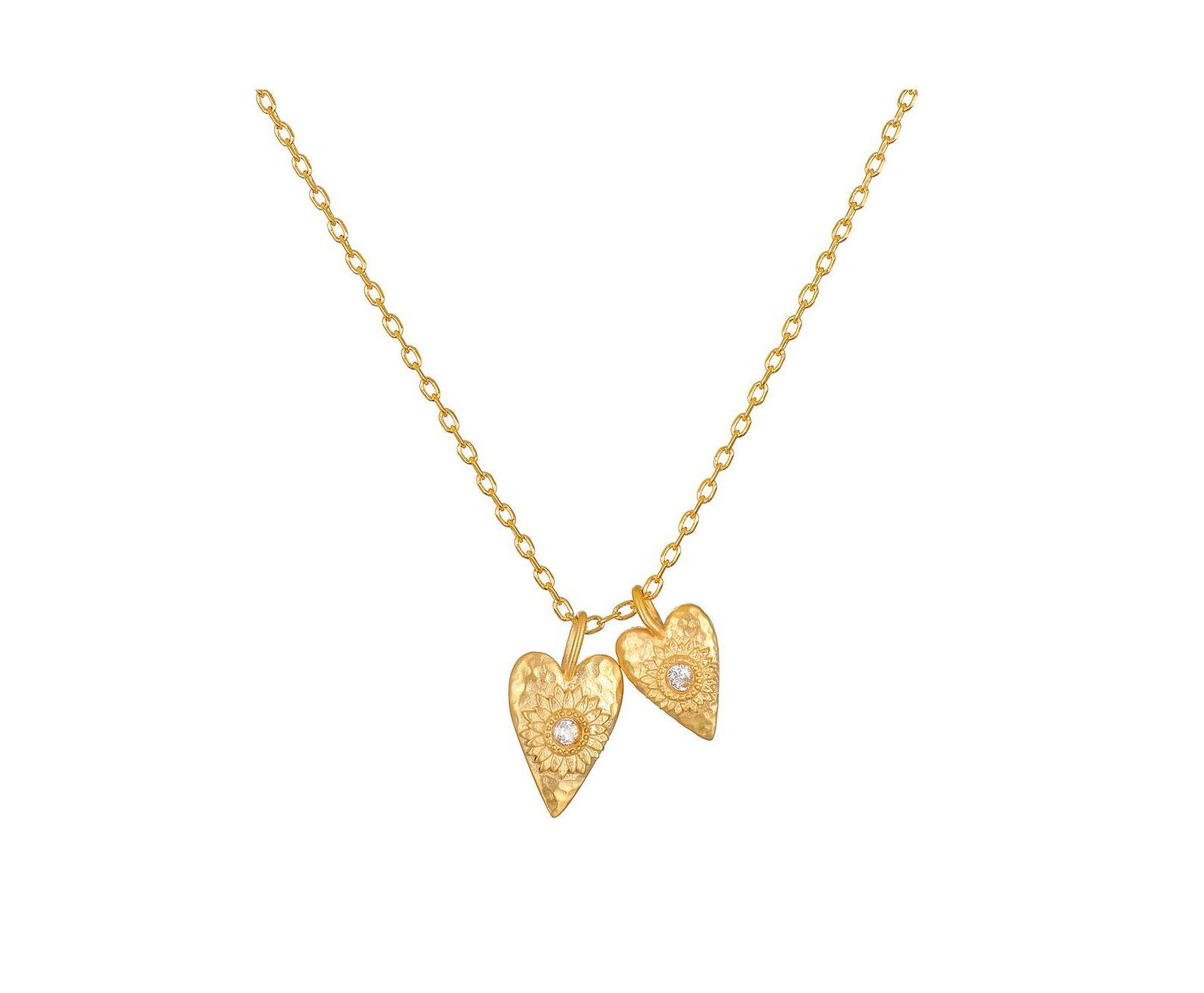Колье Satya Jewelry Sacred Connection с топазом и лотосом в форме сердца