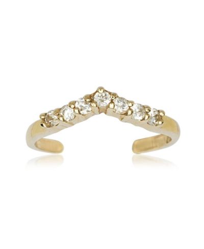 Кольцо на палец V Chevron с цирконием 10K Gold от Curata Jewelry
