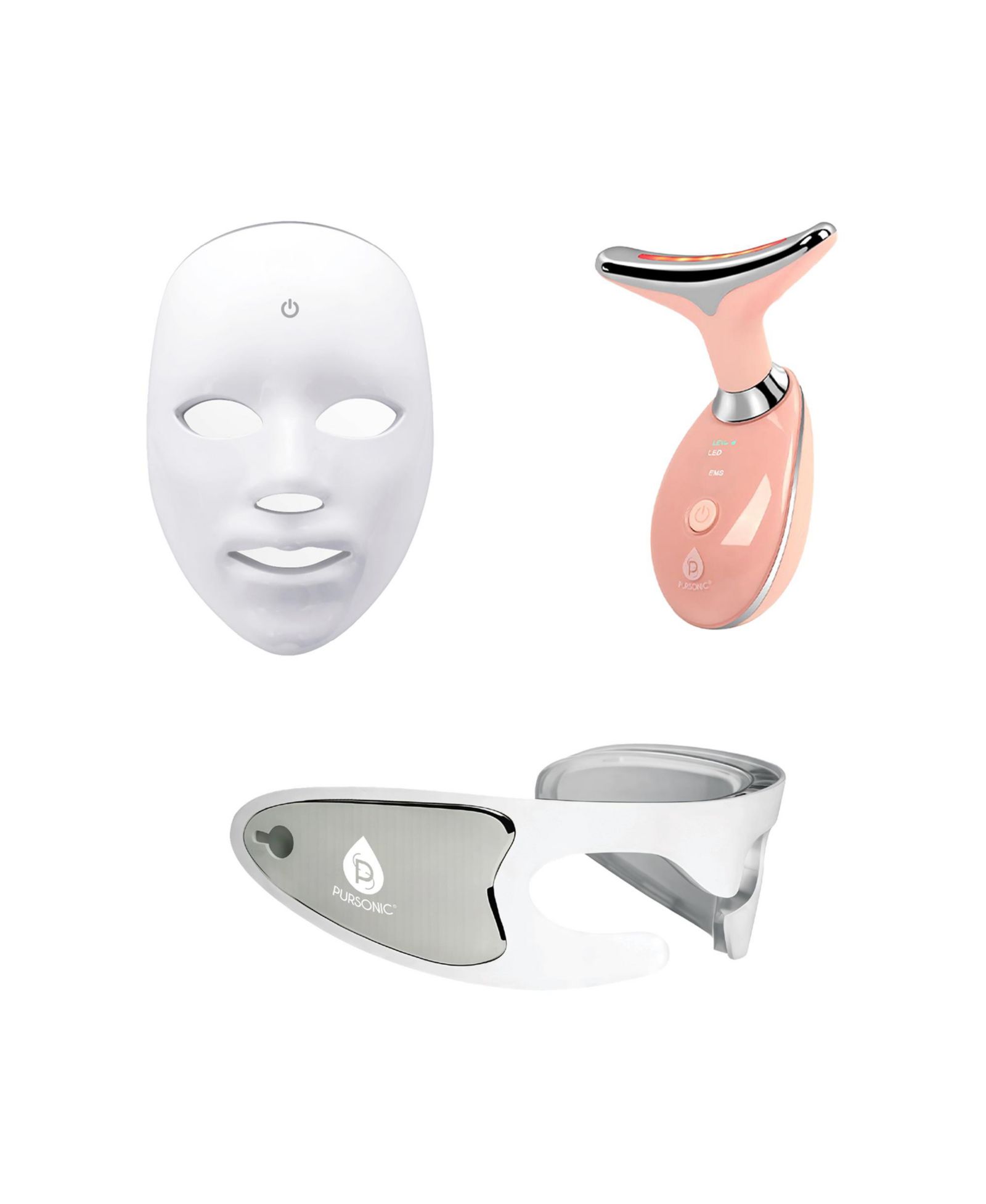 Pursonic Ultimate LED Rejuvenation Set: Face Mask, Eye Mask & 7-in-1 Light Therapy Device